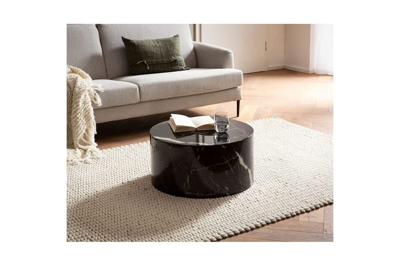 Soffbord Wohnling MONOBLOC rund 60 cm, modern stil Marmor Svart - Marmor Svart - Möbler - Vardagsrum - Soffbord & vardagsrumsbord - Marmorbord