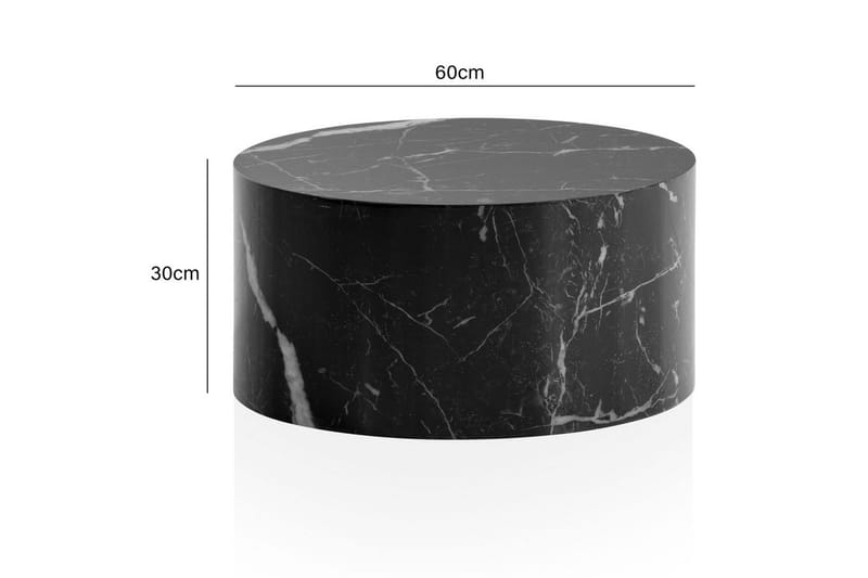 Soffbord Wohnling MONOBLOC rund 60 cm, modern stil Marmor Svart - Marmor Svart - Möbler - Vardagsrum - Soffbord & vardagsrumsbord - Marmorbord