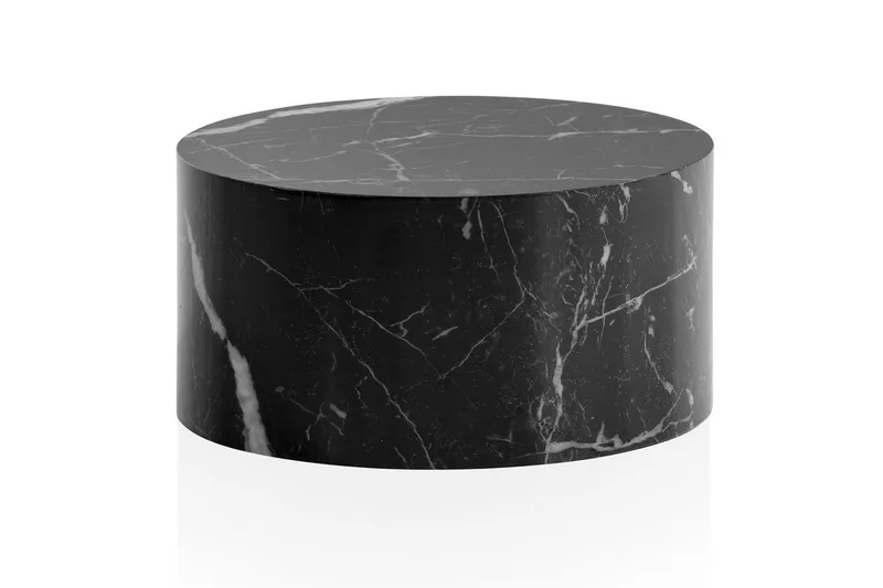 Soffbord Wohnling MONOBLOC rund 60 cm, modern stil Marmor Svart, Marmor Svart