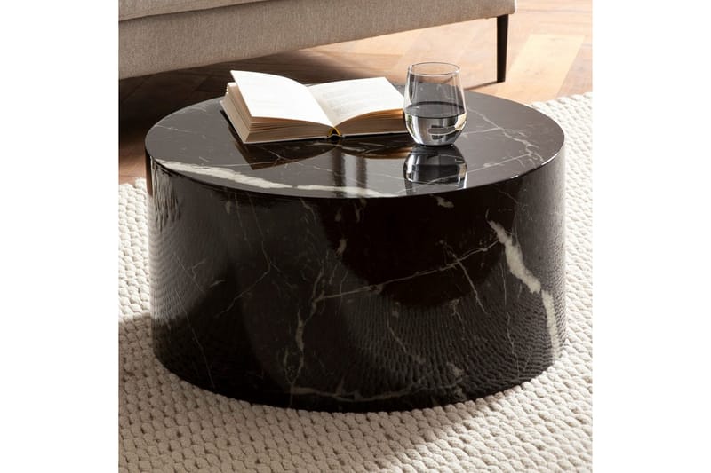 Soffbord Wohnling MONOBLOC rund 60 cm, modern stil Marmor Svart - Marmor Svart - Möbler - Vardagsrum - Soffbord & vardagsrumsbord - Soffbord