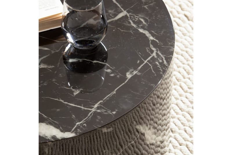 Soffbord Wohnling MONOBLOC rund 60 cm, modern stil Marmor Svart - Marmor Svart - Möbler - Vardagsrum - Soffbord & vardagsrumsbord - Soffbord