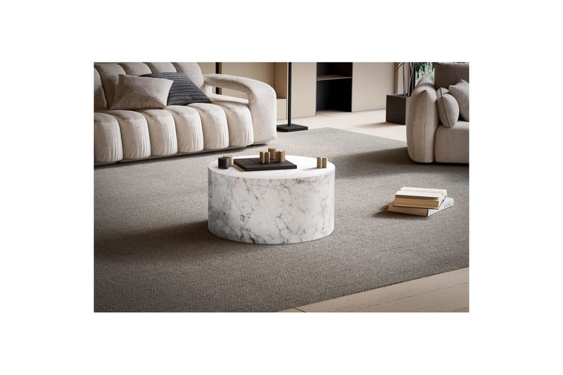 Soffbord Wohnling MONOBLOC rund 60 cm, modern stil Marmor Vit - Marmor Vit - Möbler - Vardagsrum - Soffbord & vardagsrumsbord - Marmorbord