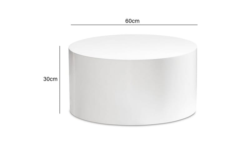 Soffbord Wohnling MONOBLOC rund 60 cm, modern stil Vit - Vit - Möbler - Vardagsrum - Soffbord & vardagsrumsbord - Soffbord