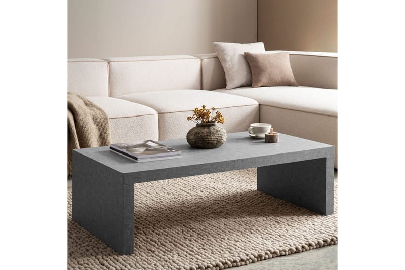Soffbord Wohnling rektangulär 110 cm, stenoptik, modern look Grå - Grå - Möbler - Vardagsrum - Soffbord & vardagsrumsbord - Soffbord