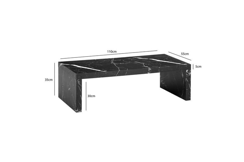 Soffbord Wohnling rektangulär 110 cm, stenoptik, modern look Marmor Svart - Marmor Svart - Möbler - Vardagsrum - Soffbord & vardagsrumsbord - Soffbord