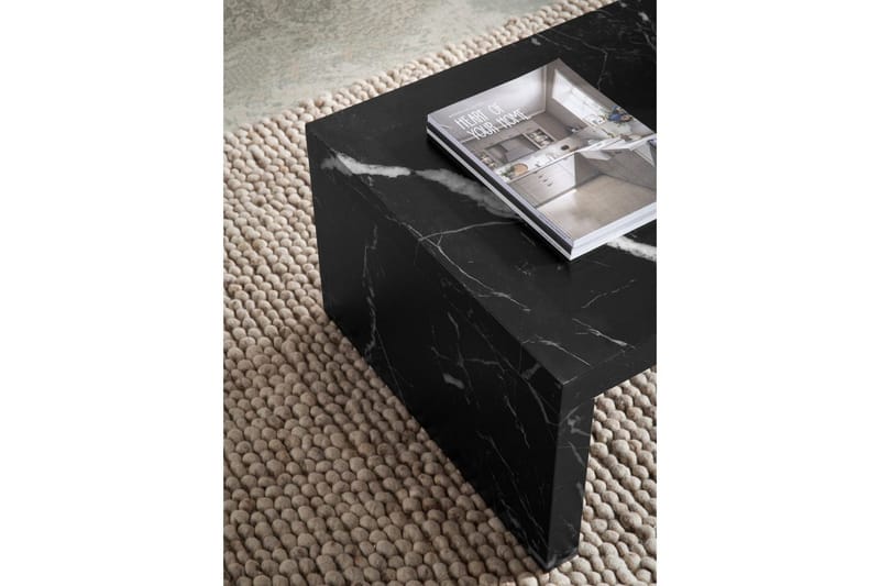 Soffbord Wohnling rektangulär 110 cm, stenoptik, modern look Marmor Svart - Marmor Svart - Möbler - Vardagsrum - Soffbord & vardagsrumsbord - Soffbord