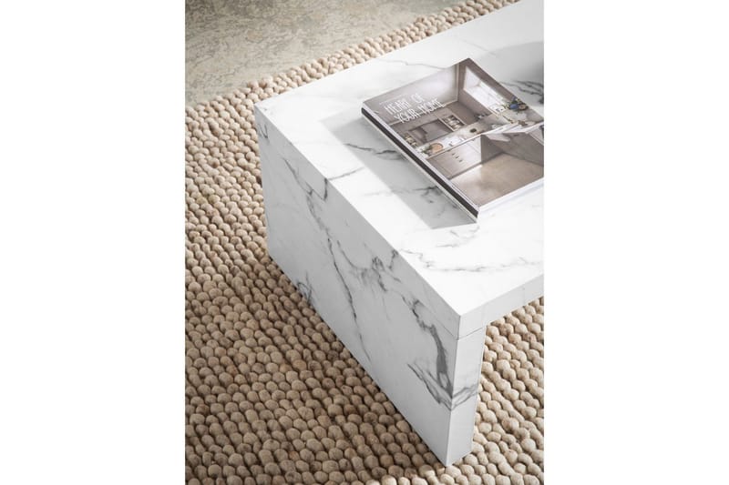 Soffbord Wohnling rektangulär 110 cm, stenoptik, modern look Marmor Vit - Marmor Vit - Möbler - Vardagsrum - Soffbord & vardagsrumsbord - Soffbord