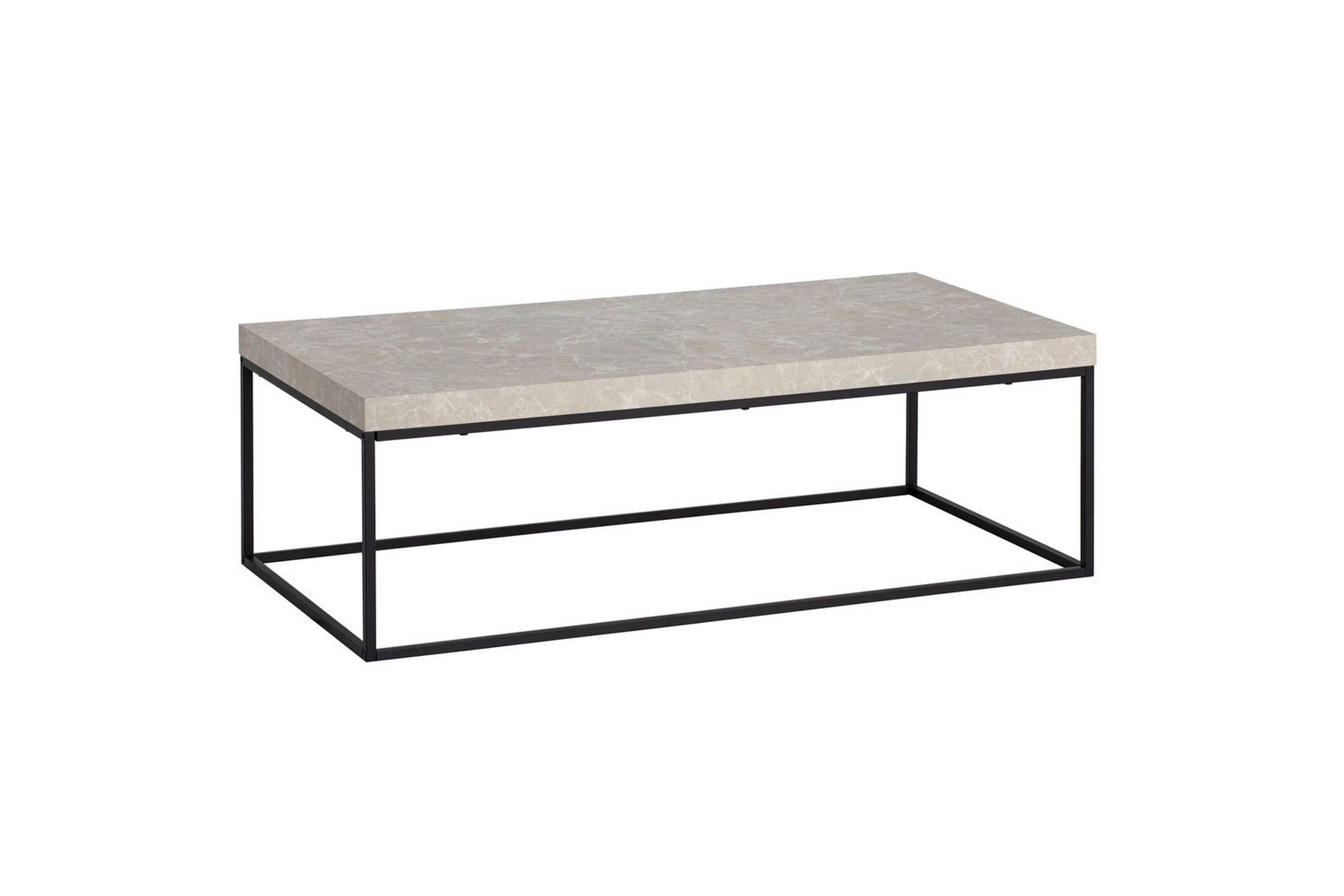 soffbord wohnling rektangulär 120 cm, stenoptik, modern look beige - beige