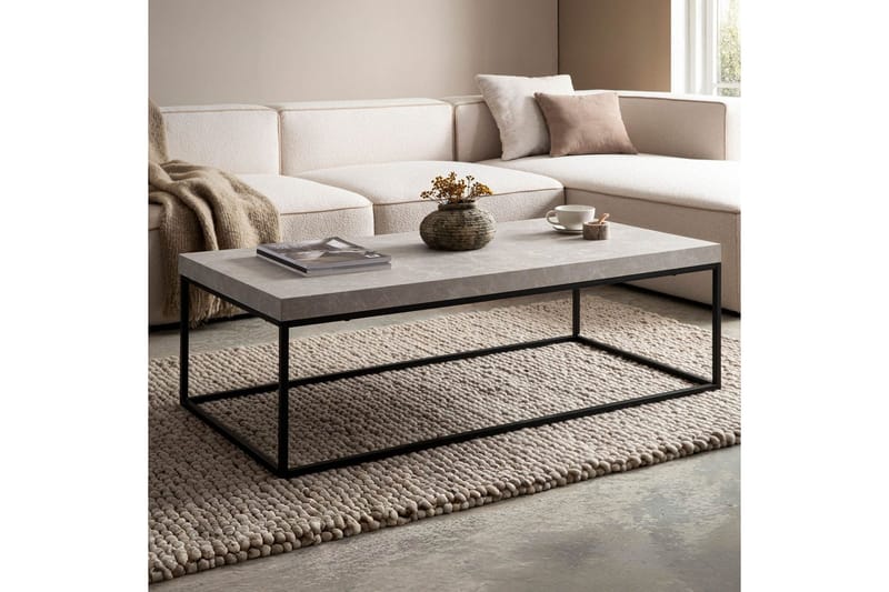 Soffbord Wohnling rektangulär 120 cm, stenoptik, modern look Beige - Beige - Möbler - Vardagsrum - Soffbord & vardagsrumsbord - Soffbord