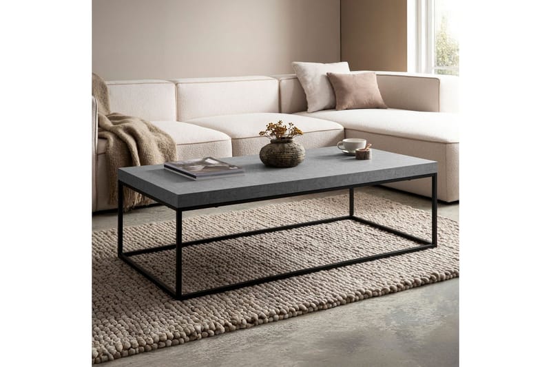 Soffbord Wohnling rektangulär 120 cm, stenoptik, modern look Grå - Grå - Möbler - Vardagsrum - Soffbord & vardagsrumsbord - Soffbord