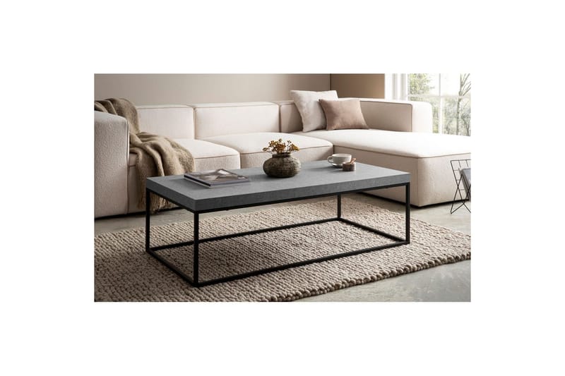 Soffbord Wohnling rektangulär 120 cm, stenoptik, modern look Grå - Grå - Möbler - Vardagsrum - Soffbord & vardagsrumsbord - Soffbord
