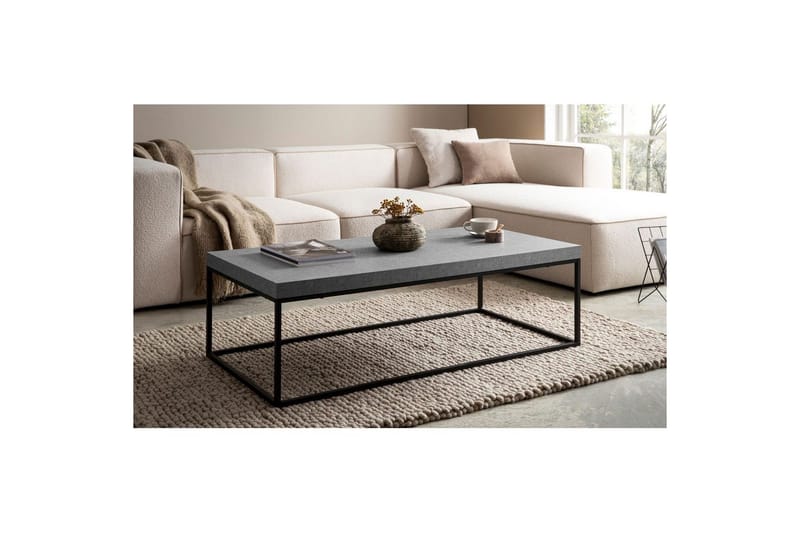 Soffbord Wohnling rektangulär 120 cm, stenoptik, modern look Grå - Grå - Möbler - Vardagsrum - Soffbord & vardagsrumsbord - Soffbord