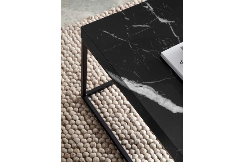 Soffbord Wohnling rektangulär 120 cm, stenoptik, modern look Marmor Svart - Marmor Svart - Möbler - Vardagsrum - Soffbord & vardagsrumsbord - Soffbord