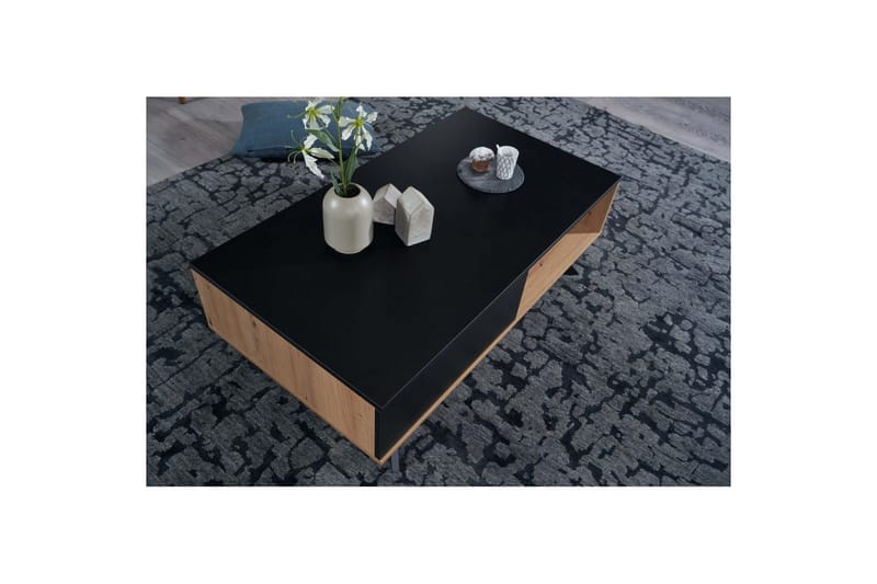 Soffbord Wohnling Rektangulär MDF ek-look med stor lådbricka modern look - Möbler - Vardagsrum - Soffbord & vardagsrumsbord - Soffbord