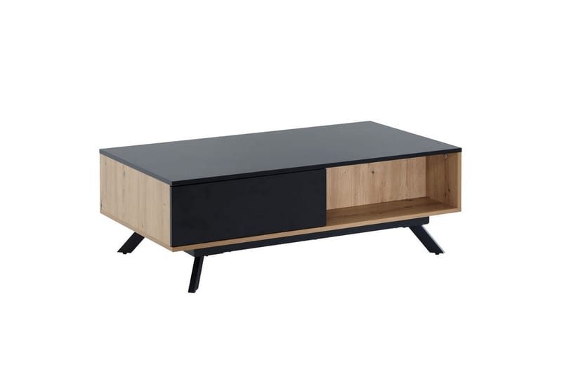 Soffbord Wohnling Rektangulär MDF ek-look med stor lådbricka modern look - Möbler - Vardagsrum - Soffbord & vardagsrumsbord - Soffbord