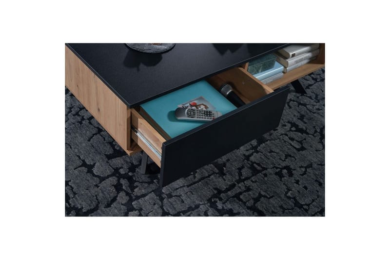 Soffbord Wohnling Rektangulär MDF ek-look med stor lådbricka modern look - Möbler - Vardagsrum - Soffbord & vardagsrumsbord - Soffbord