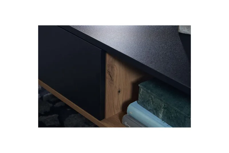 Soffbord Wohnling Rektangulär MDF ek-look med stor lådbricka modern look - Möbler - Vardagsrum - Soffbord & vardagsrumsbord - Soffbord