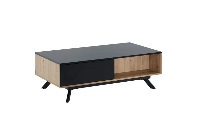 Soffbord Wohnling Rektangulär MDF ek-look med stor lådbricka modern look