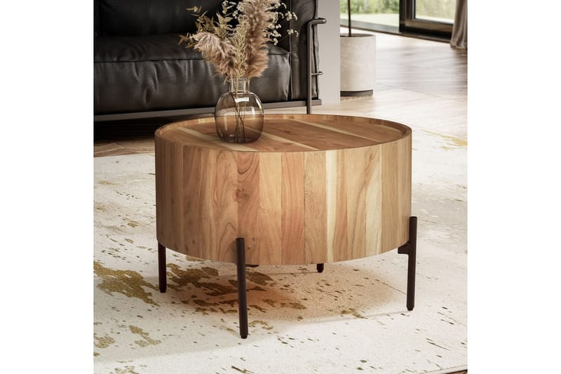 Soffbord Wohnling Rund 60 cm Massivt trä Skandinavisk stil - Möbler - Vardagsrum - Soffbord & vardagsrumsbord - Soffbord