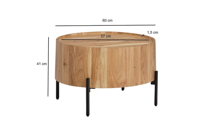 Soffbord Wohnling Rund 60 cm Massivt trä Skandinavisk stil - Möbler - Vardagsrum - Soffbord & vardagsrumsbord - Soffbord