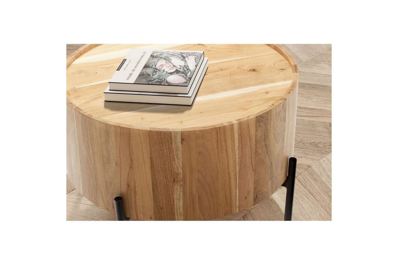 Soffbord Wohnling Rund 60 cm Massivt trä Skandinavisk stil - Möbler - Vardagsrum - Soffbord & vardagsrumsbord - Soffbord