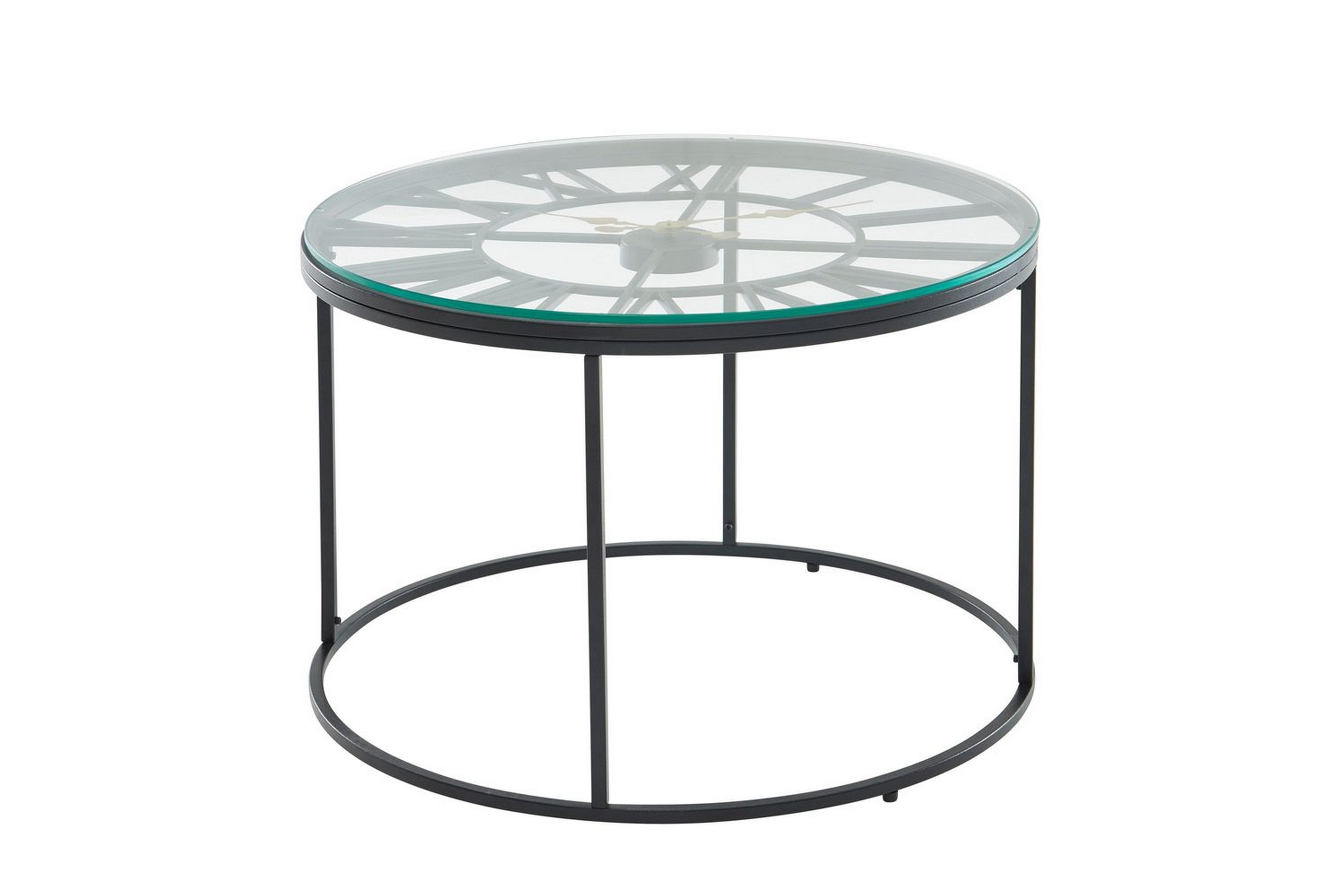 soffbord wohnling rund 60 cm säkerhetsglas klockstil -