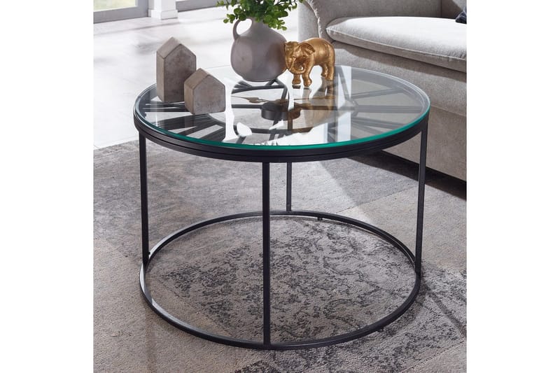 Soffbord Wohnling Rund 60 cm Säkerhetsglas Klockstil - Möbler - Vardagsrum - Soffbord & vardagsrumsbord - Soffbord