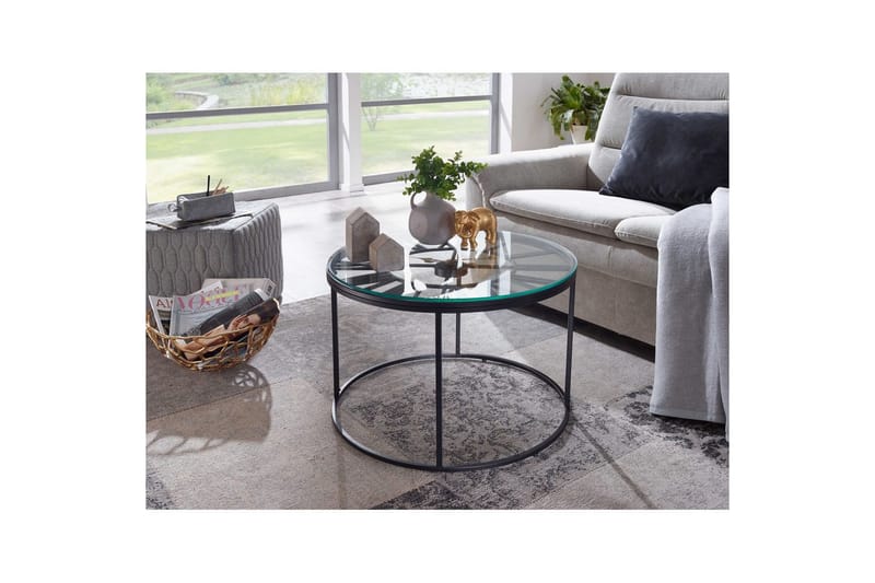 Soffbord Wohnling Rund 60 cm Säkerhetsglas Klockstil - Möbler - Vardagsrum - Soffbord & vardagsrumsbord - Soffbord