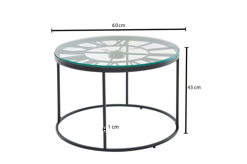 Soffbord Wohnling Rund 60 cm Säkerhetsglas Klockstil - Möbler - Vardagsrum - Soffbord & vardagsrumsbord - Soffbord