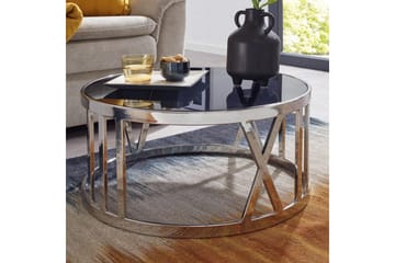 Soffbord Wohnling Rund 60 cm Säkerhetsglas Romerska siffror Krom Modern - Möbler - Vardagsrum - Soffbord & vardagsrumsbord - Soffbord
