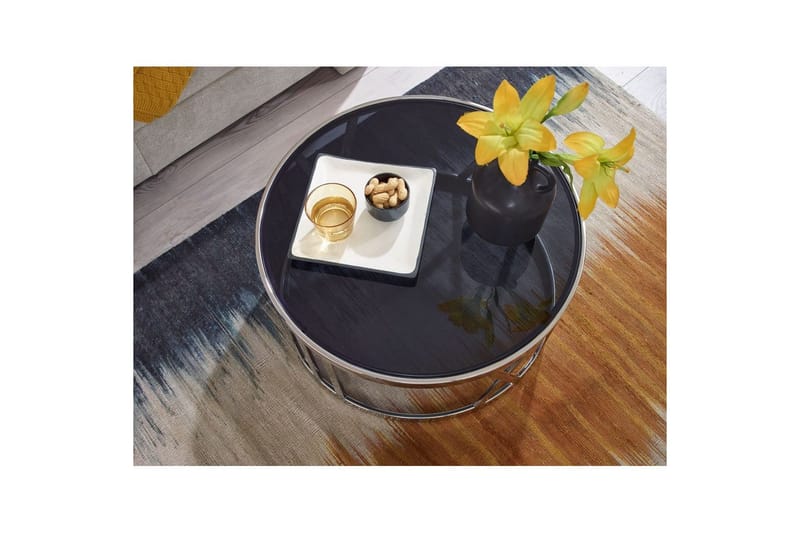 Soffbord Wohnling Rund 60 cm Säkerhetsglas Romerska siffror Krom Modern - Möbler - Vardagsrum - Soffbord & vardagsrumsbord - Soffbord