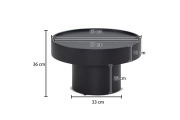 Soffbord Wohnling Rund 60 cm Svamputseende Metall Modern Look - Möbler - Vardagsrum - Soffbord & vardagsrumsbord - Soffbord