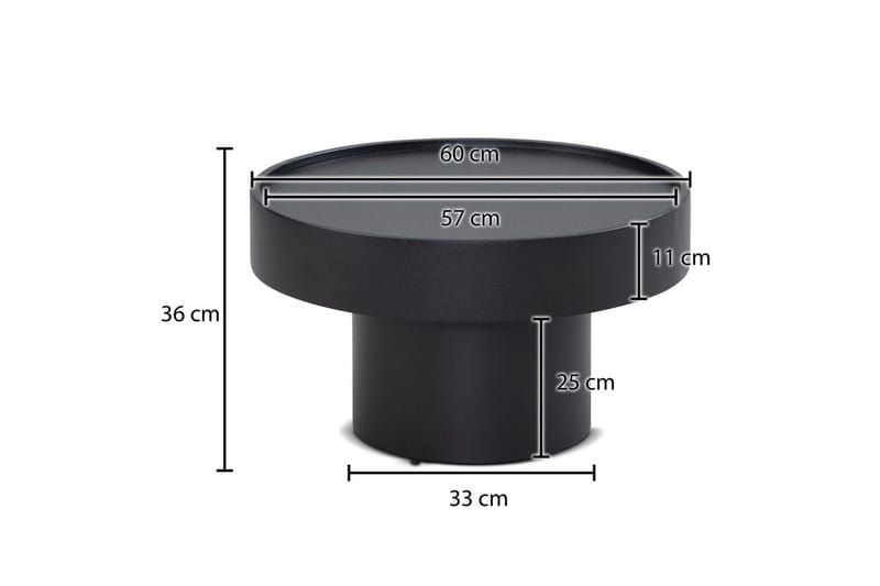 Soffbord Wohnling Rund 60 cm Svamputseende Metall Modern Look - Möbler - Vardagsrum - Soffbord & vardagsrumsbord - Soffbord
