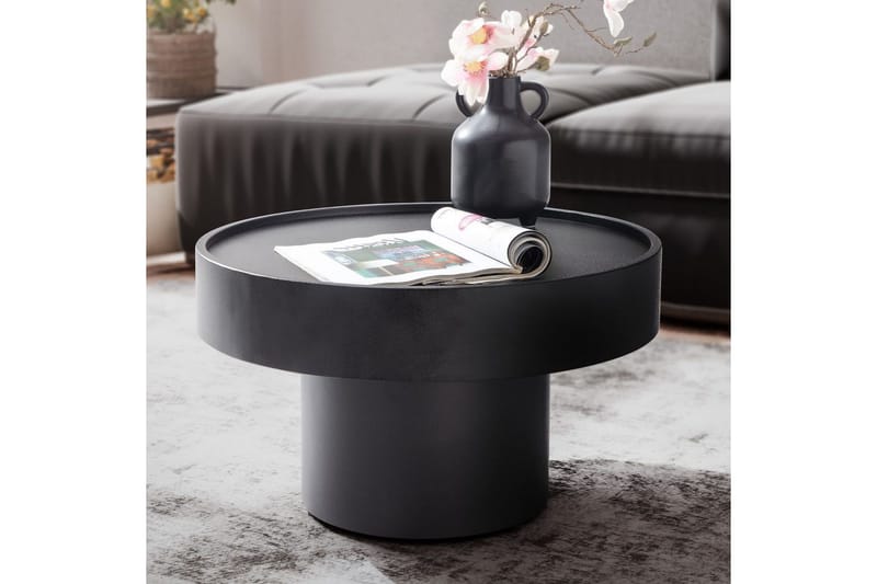 Soffbord Wohnling Rund 60 cm Svamputseende Metall Modern Look - Möbler - Vardagsrum - Soffbord & vardagsrumsbord - Soffbord