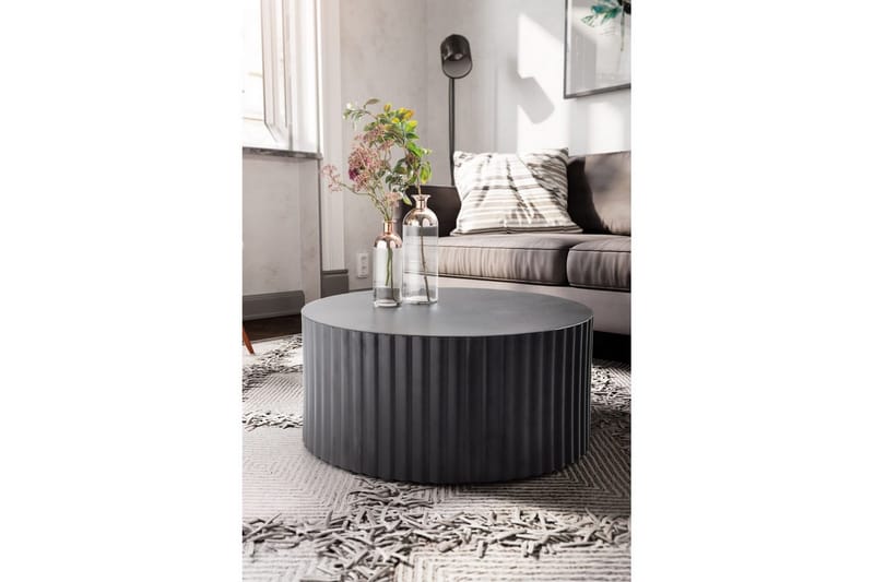 Soffbord Wohnling Rund 67 cm Metallremsor Optik Modern Look - Möbler - Vardagsrum - Soffbord & vardagsrumsbord - Soffbord