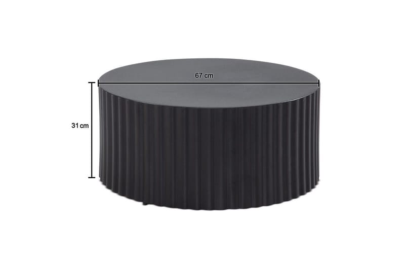 Soffbord Wohnling Rund 67 cm Metallremsor Optik Modern Look - Möbler - Vardagsrum - Soffbord & vardagsrumsbord - Soffbord