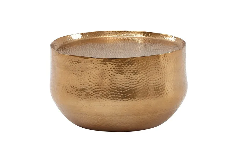 Soffbord Wohnling rund metall 60 cm hamrat utseende, orientalisk stil Guld, Guld