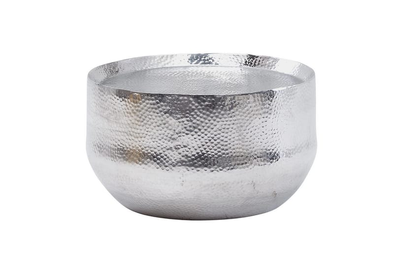 Soffbord Wohnling rund metall 60 cm hamrat utseende, orientalisk stil Silver - Silver - Möbler - Vardagsrum - Soffbord & vardagsrumsbord - Soffbord