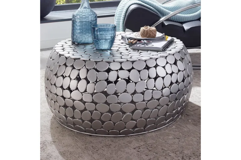 Soffbord Wohnling Rund metallplatta stil matt look modern - Möbler - Vardagsrum - Soffbord & vardagsrumsbord - Soffbord