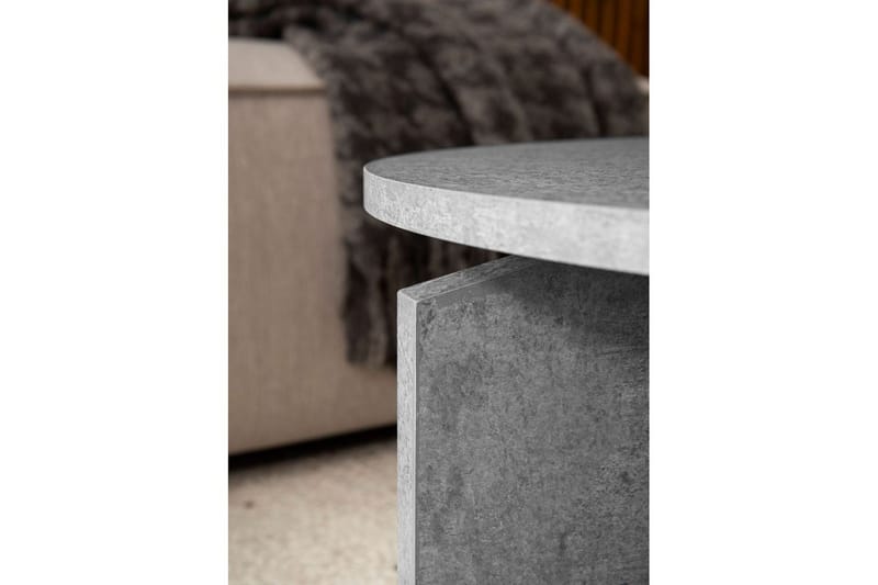 Soffbord Wohnling Rund stensikt stil modern look 60 cm, Grå - 60 cm, Grå - Möbler - Vardagsrum - Soffbord & vardagsrumsbord - Soffbord