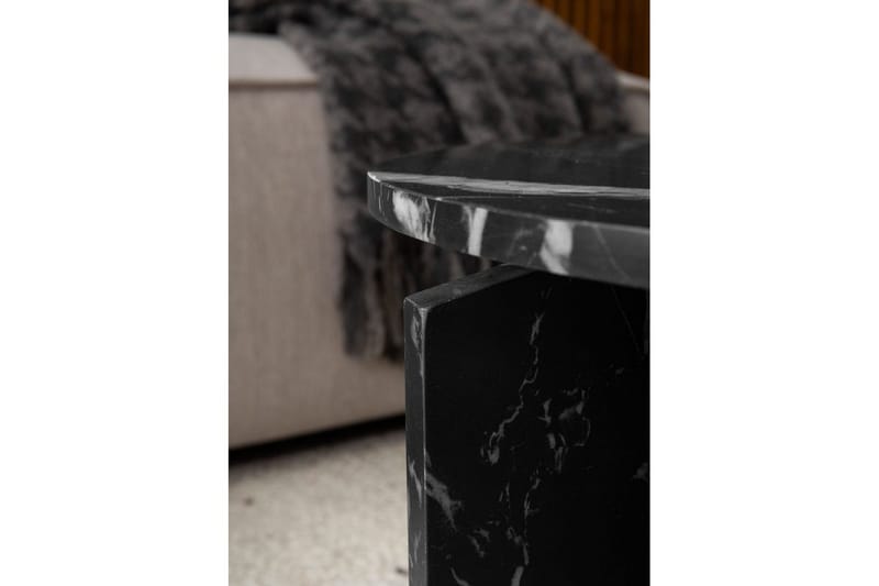 Soffbord Wohnling Rund stensikt stil modern look 60 cm, Marmor Svart - 60 cm, Marmor Svart - Möbler - Vardagsrum - Soffbord & vardagsrumsbord - Soffbord