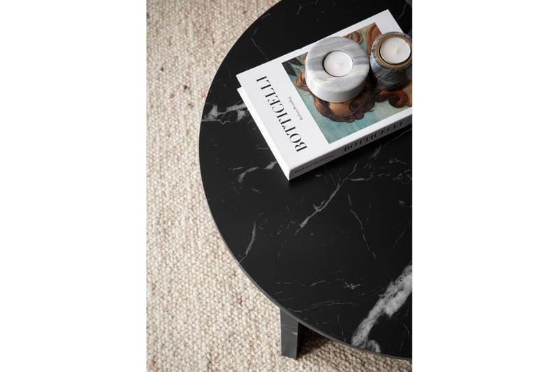 Soffbord Wohnling Rund stensikt stil modern look 60 cm, Marmor Svart - 60 cm, Marmor Svart - Möbler - Vardagsrum - Soffbord & vardagsrumsbord - Soffbord