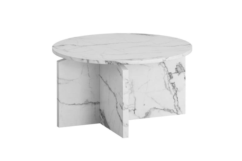 Soffbord Wohnling Rund stensikt stil modern look 60 cm, Marmor Vit - 60 cm, Marmor Vit - Möbler - Vardagsrum - Soffbord & vardagsrumsbord - Soffbord