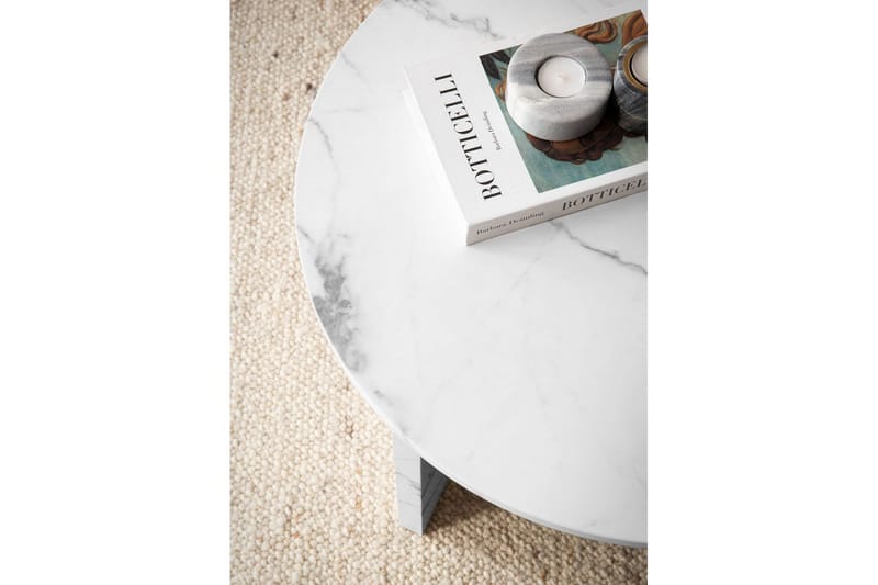 Soffbord Wohnling Rund stensikt stil modern look 60 cm, Marmor Vit - 60 cm, Marmor Vit - Möbler - Vardagsrum - Soffbord & vardagsrumsbord - Soffbord