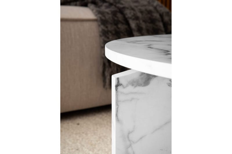 Soffbord Wohnling Rund stensikt stil modern look 60 cm, Marmor Vit - 60 cm, Marmor Vit - Möbler - Vardagsrum - Soffbord & vardagsrumsbord - Soffbord