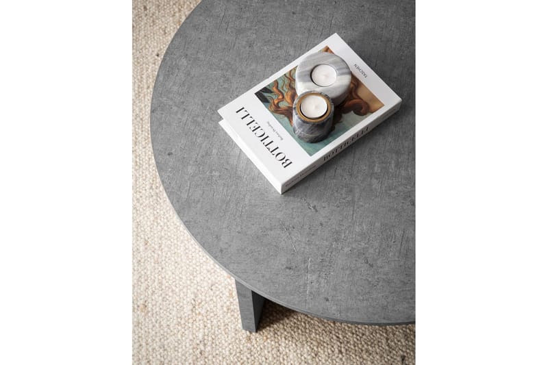 Soffbord Wohnling Rund stensikt stil modern look 70 cm, Grå - 70 cm, Grå - Möbler - Vardagsrum - Soffbord & vardagsrumsbord - Soffbord