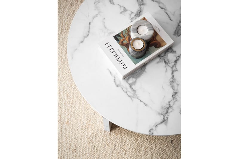 Soffbord Wohnling Rund stensikt stil modern look 70 cm, Marmor Vit - 70 cm, Marmor Vit - Möbler - Vardagsrum - Soffbord & vardagsrumsbord - Soffbord