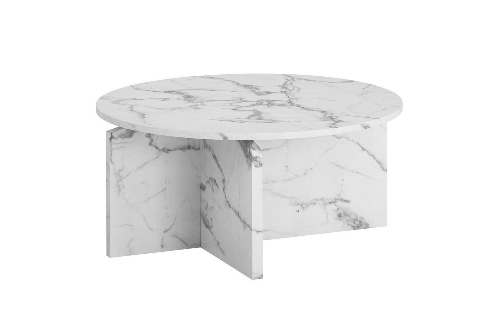 soffbord wohnling rund stensikt stil modern look 70 cm, marmor vit - 70 cm, marmor vit
