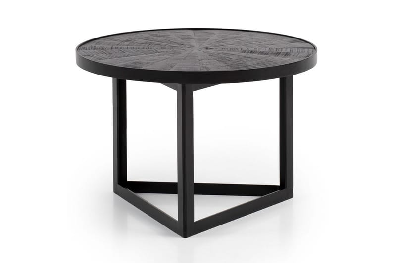 Soffbord Wohnling Runt massivt trä med stenfinish modern metallram - Möbler - Vardagsrum - Soffbord & vardagsrumsbord - Soffbord