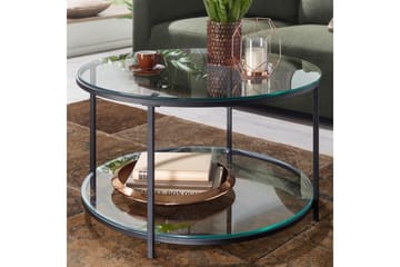 Soffbord Wohnling Runt säkerhetsglas med glasbricka modern - Möbler - Vardagsrum - Soffbord & vardagsrumsbord - Soffbord